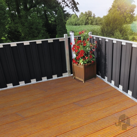 Elephant Design Niedrigzaunelement WPC, anthrazit 180x93cm