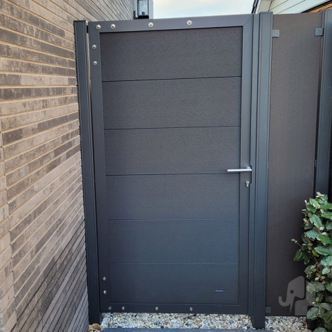 Elephant Forte Zauntor WPC anthrazit-Rahmen anthrazit 90x180cm inkl. Beschlag