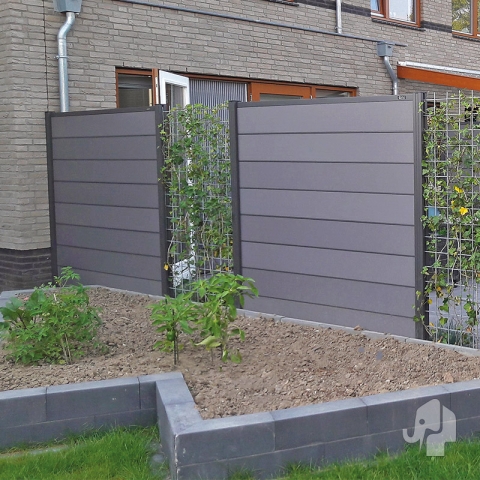 Elephant Steckzaun Modular EVO 180 WPC steingrau, Leiste Anthrazit 180x174cm