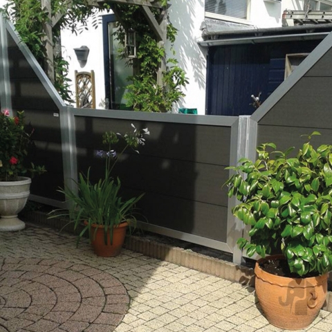 Elephant Forte Sichtschutz WPC anthrazit-Rahmen Alu 180x93cm