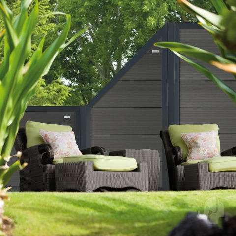 Elephant Sichtschutz Forte WPC anthrazit-Rahmen anthrazit 90x180-93cm Abschlusselement