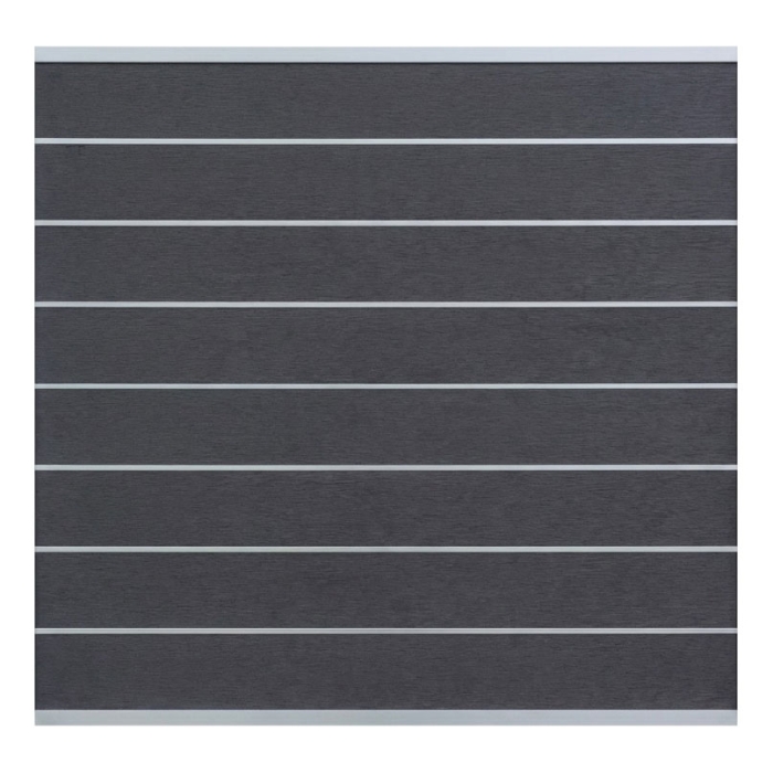 Elephant Steckzaun Modular EVO 180 WPC steingrau 180x174cm, Leiste Silber