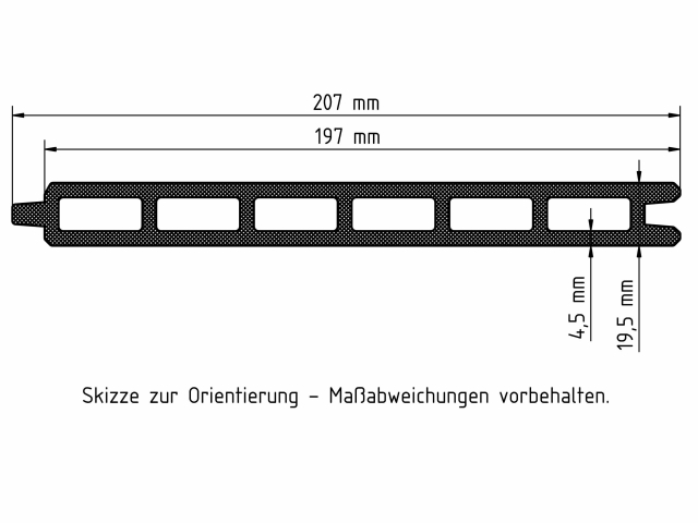 Elephant Steckzaun Modular EVO 200 WPC steingrau 180x195cm Leiste Silber
