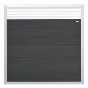 Elephant Forte Sichtschutz mit Gitter 180x180cm, WPC anthrazit, Rahmen Alu