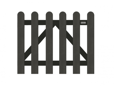 Elephant Classic-Gartentor anthrazit WPC abgerundet 100x80cm inkl. Torbeschlag