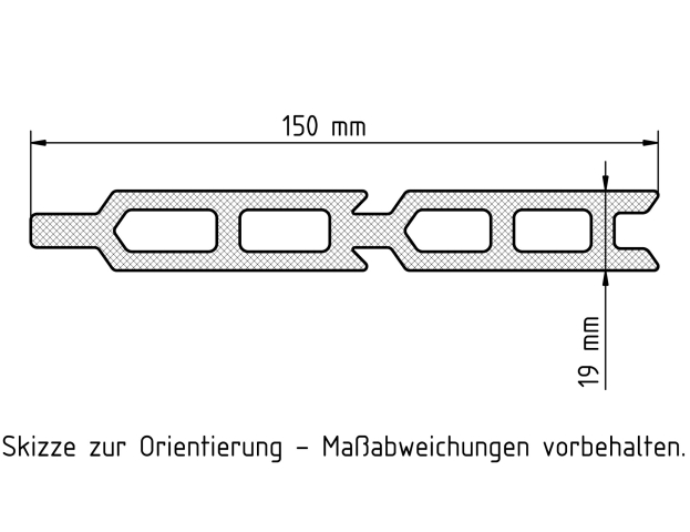 Elephant Einzellamelle Rhombus WPC ipe co-extrudiert 14,1x180cm