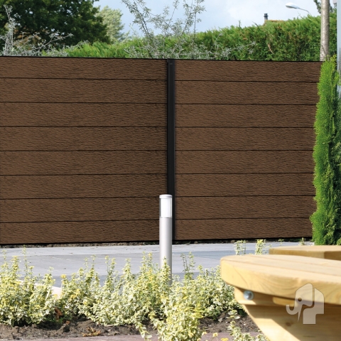 Elephant Steckzaun Modular 180 WPC Natural Dark Brown 180x174cm co-extrudiert