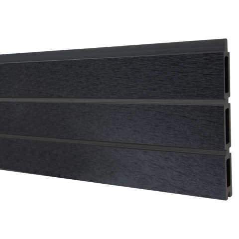 Elephant Steckzaun Set Triple Rhombus 180x178cm WPC Anthrazit Leisten Schwarz