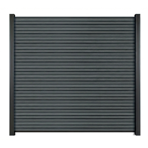 Elephant Steckzaun Set Triple Rhombus WPC Steingrau 180x178cm Leisten Schwarz