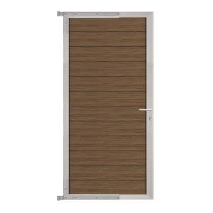 Elephant Mix and Match Zauntor Alu 90x175cm, Bausatz F&uuml;llung WPC Natural Dark Brown co-extrudiert