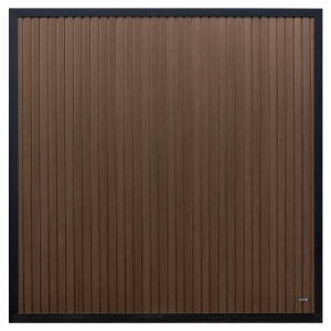 Elephant Dark Line Stripes Zaun 180x180cm Natural Dark Brown WPC co-extrudiert Rahmen Schwarz