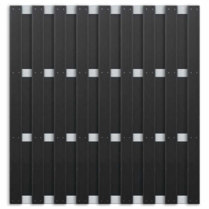 Ibiza DIY Zaun Bausatz, WPC Anthrazit-Alu 180x180cm