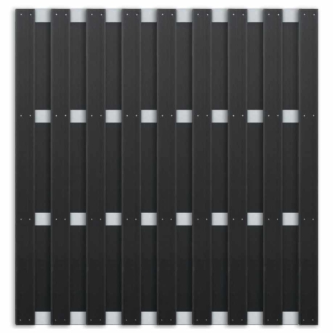 Ibiza DIY Zaun Bausatz, WPC Anthrazit-Alu 180x180cm