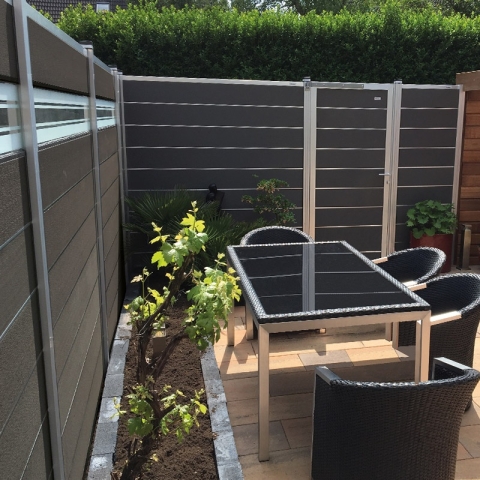 Elephant Modular EVO Design-Einsatz 21x180cm Glas, Leiste anthrazit