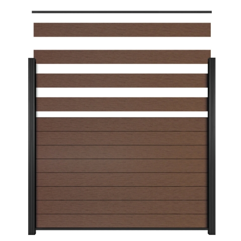 Elephant Steckzaun Fusion WPC braun, Leiste anthrazit 180x174cm