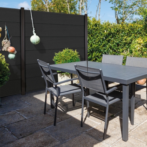 Elephant Steckzaun Fusion MAX WPC anthrazit, Leiste anthrazit 180x174cm