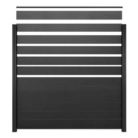 Elephant Aluminium Steckzaun Fusion 200 anthrazit, Leiste anthrazit 180x188cm