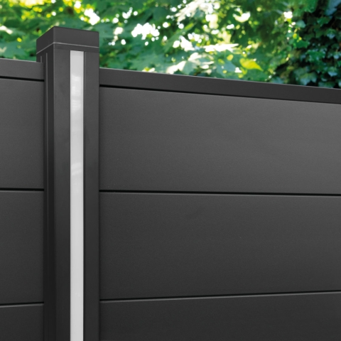 Elephant Aluminium Steckzaun Fusion 200 anthrazit, Leiste anthrazit 180x188cm