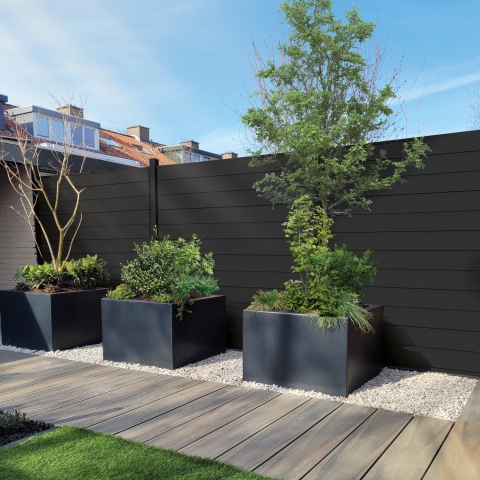 Elephant Steckzaun Fusion 200 WPC anthrazit, Leiste anthrazit 180x188cm