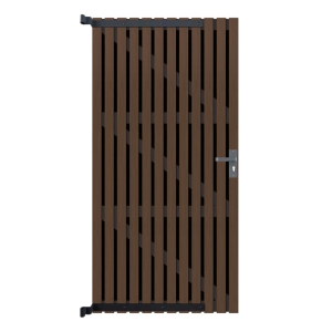 Elephant Zauntor WPC Stripes Black Natural Dark Brown 180x90cm inkl. Beschlag