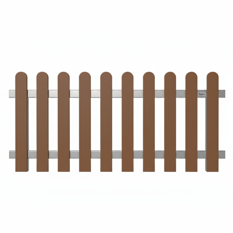 Elephant Classic-Vorgartenzaun braun WPC abgerundet 180x80cm braun