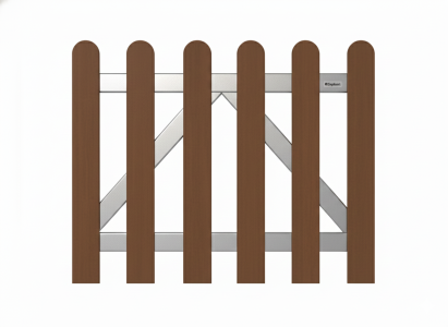 Elephant Classic-Gartentor braun WPC abgerundet 100x100cm inkl. Torbeschlag