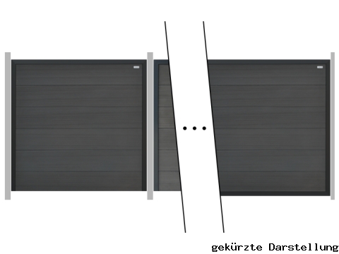 4,82m Elephant Forte WPC anthrazit Zaunreihe - ME27104