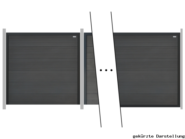 4,82m Elephant Forte WPC anthrazit Zaunreihe - ME27104