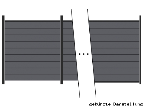 25,72m Steckzaun WPC-Alu Modular Steingrau/Anthrazit - 2 Meter hoch