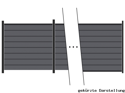 11,06m Steckzaun WPC-Alu Modular Steingrau/Anthrazit - ME64996