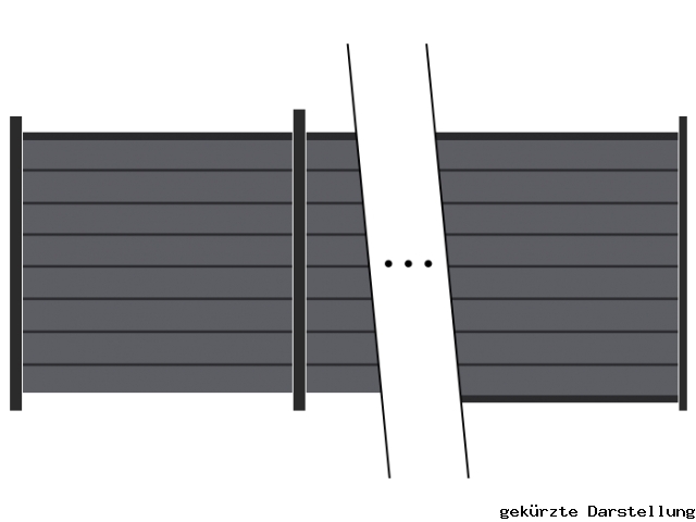 11,06m Steckzaun WPC-Alu Modular Steingrau/Anthrazit - ME64996