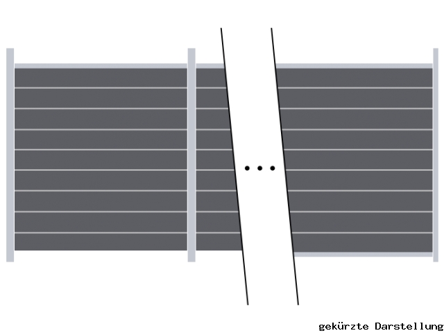 20,22m Steckzaun WPC-Alu Modular Steingrau/Silber - 2 Meter hoch