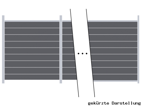 11,06m Steckzaun WPC-Alu Modular Steingrau/Silber - 2 Meter hoch