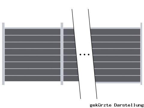 20,22m Steckzaun WPC-Alu Modular Steingrau/Silber - ME64991