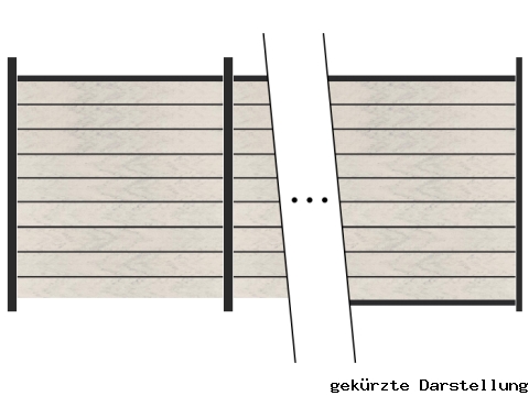 25,72m Steckzaun WPC-Alu Modular Bicolor wei&szlig;/Anthrazit - 2 Meter hoch