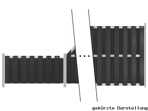 8,56m Zaun Elephant Design WPC anthrazit-alu - ME30697